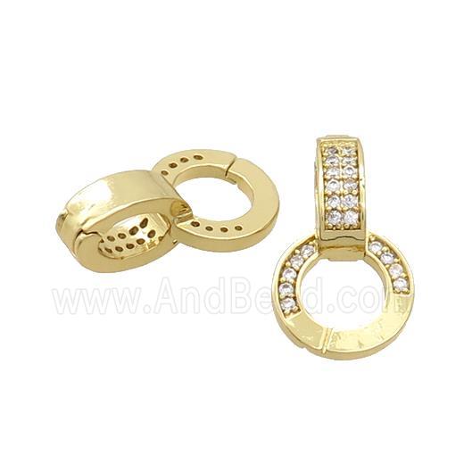 Copper Bail Pendant Pave Zircon Gold Plated