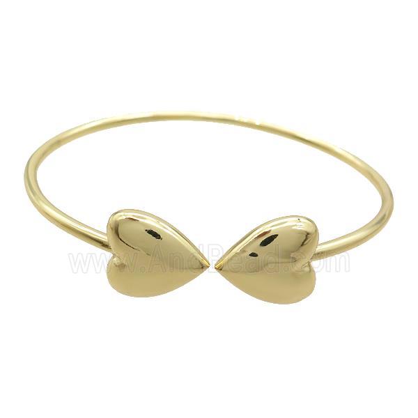 Copper Bangle Heart Gold Plated