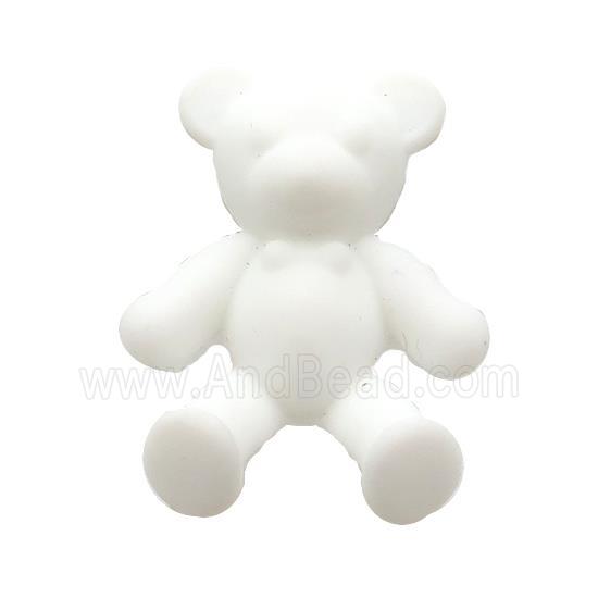 White Resin Bear Pendant Matte