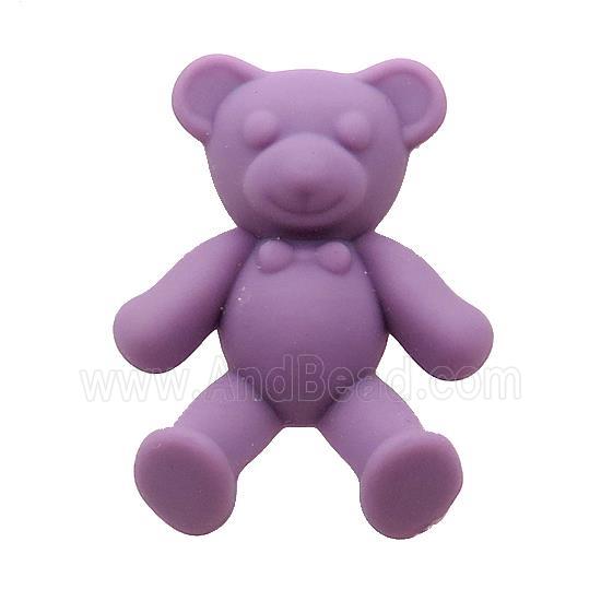 Purple Resin Bear Pendant Matte