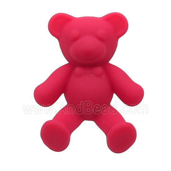Red Resin Bear Pendant Matte