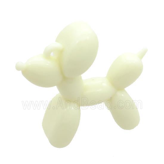 Beige Resin Dog Pendant