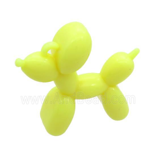 Yellow Resin Dog Pendant