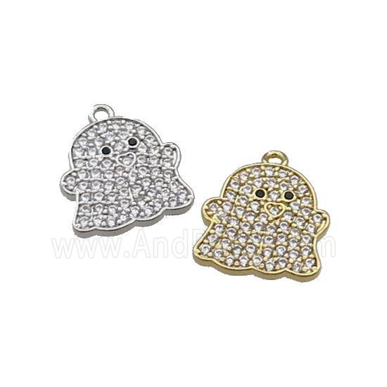 Copper Ghost Charms Pendant Pave Zircon Halloween Mixed