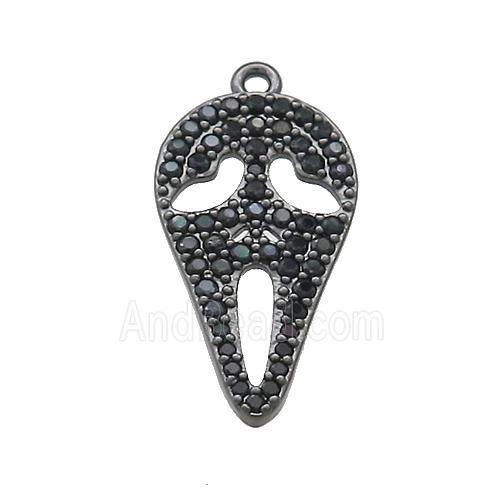 Copper Pendant Pave Zircon Ghost Halloween Charms Black Plated