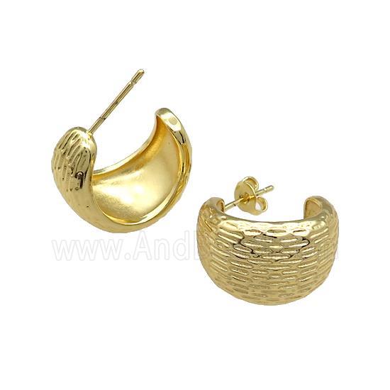 Copper Stud Earrings Gold Plated