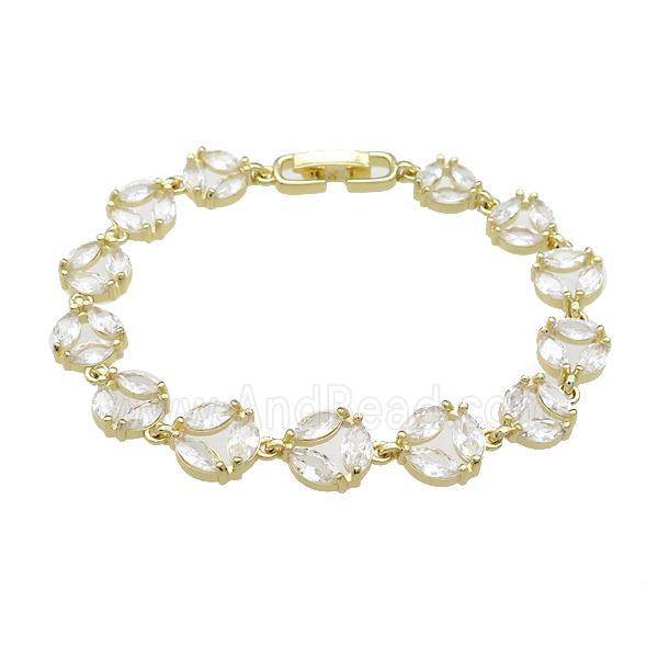 Copper Bracelets Pave Zircon Gold Plated