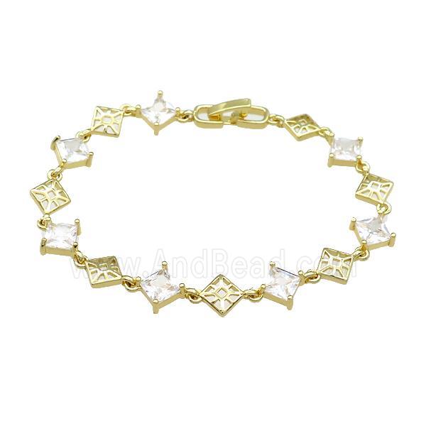 Copper Bracelets Pave Zircon Gold Plated