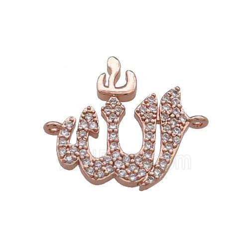 Copper Mountain Connector Pave Zircon Flame Rose Gold
