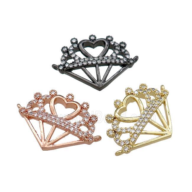 Copper Pendant Pave Zircon Diamond Shape 2loops Mixed