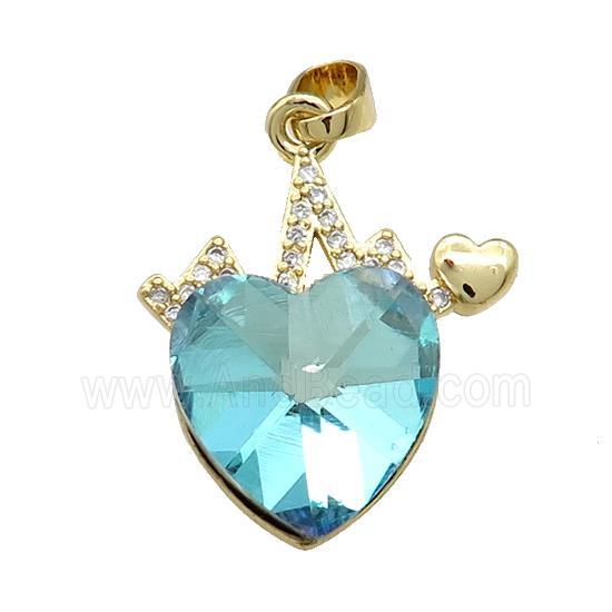 Copper Heartbeat Pendant Pave Crystal Glass Zircon Gold Plated