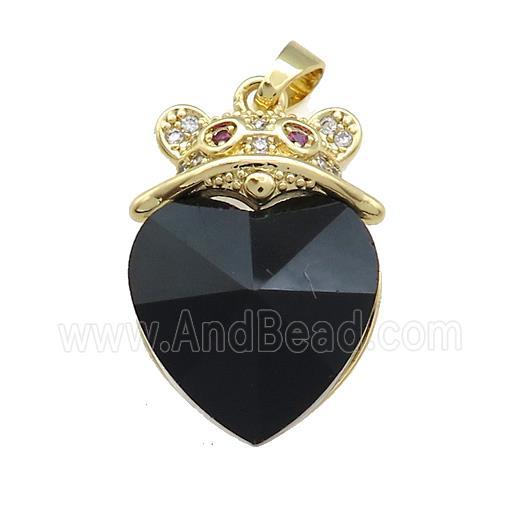 Copper Mouse Pendant Pave Crystal Glass Zircon Gold Plated