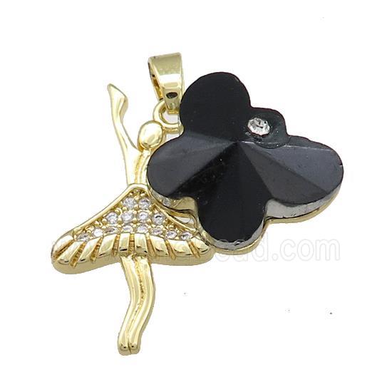 Copper Beauty Pendant Pave Crystal Glass Zircon Gold Plated