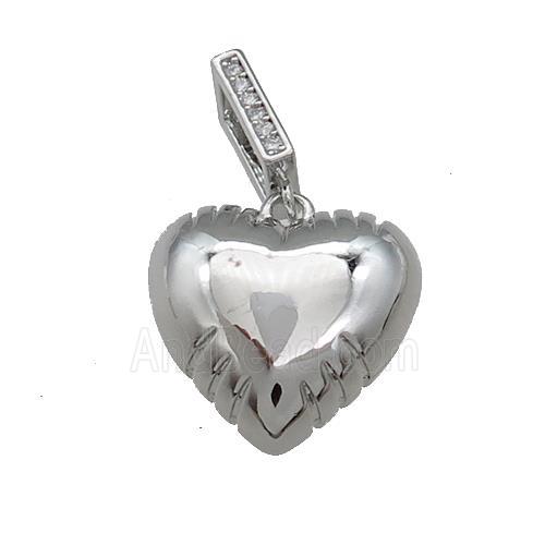 Copper Heart Pendant Platinum Plated