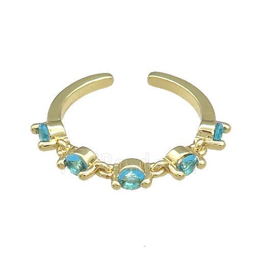 Copper Rings Pave Zircon Gold Plated