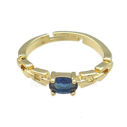 Copper Rings Pave Zircon Gold Plated