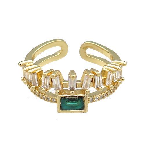 Copper Rings Pave Zircon Gold Plated
