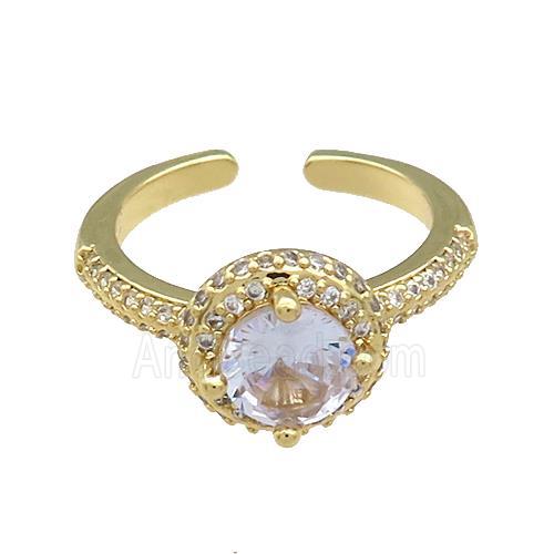 Copper Rings Pave Zircon Gold Plated
