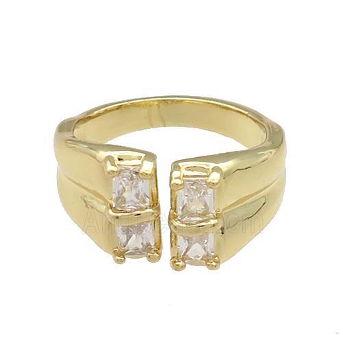 Copper Rings Pave Zircon Gold Plated