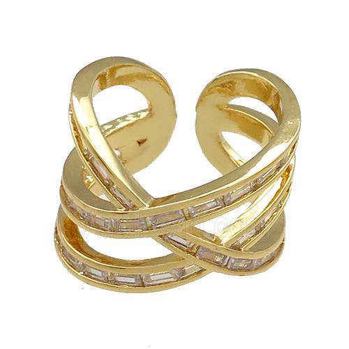 Copper Rings Pave Zircon Gold Plated