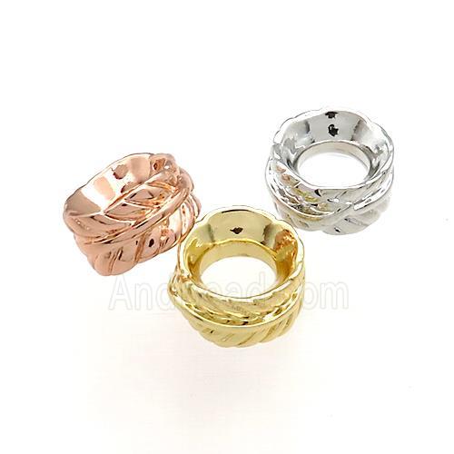 Copper Leaf Beads Rondelle Large Hole Mixed