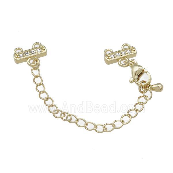 Copper CordEnd Pave Zircon Gold Plated