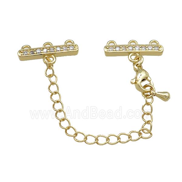 Copper CordEnd Pave Zircon Gold Plated