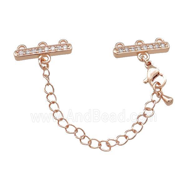 Copper CordEnd Pave Zircon Rose Gold