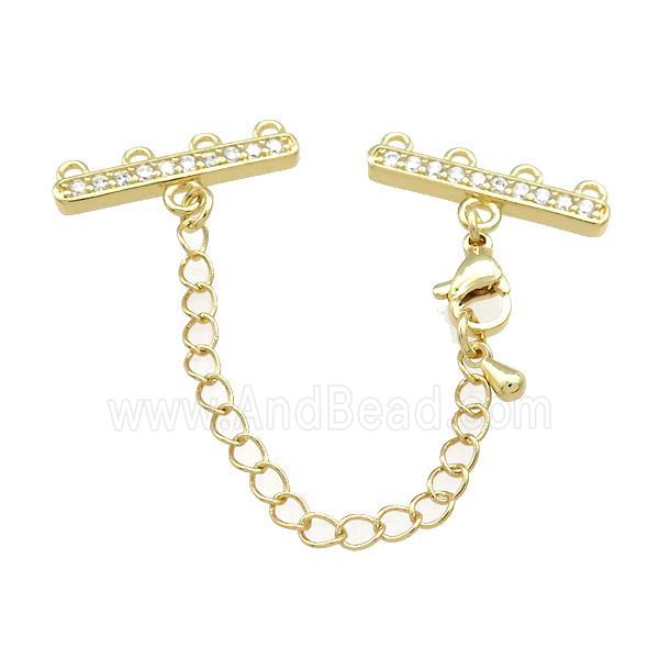 Copper CordEnd Pave Zircon Gold Plated