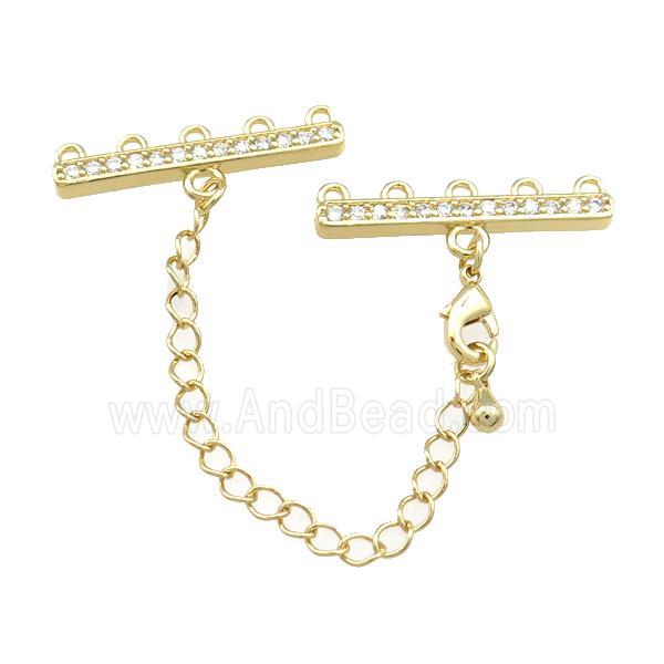 Copper CordEnd Pave Zircon Gold Plated