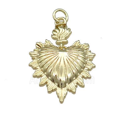 Copper Sacred Heart Pendant Gold Plated