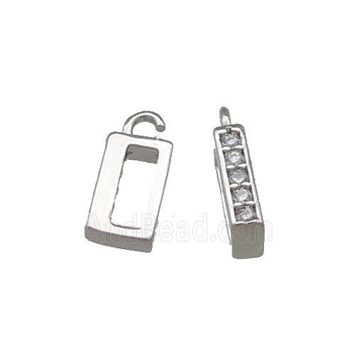 Copper Bail Pave Zircon Platinum Plated