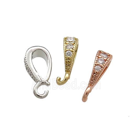 Copper Bail Pave Zircon Mixed