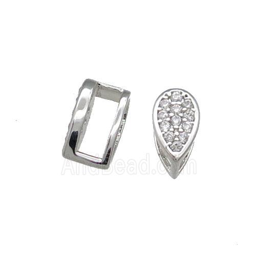 Copper Bail Pave Zircon Platinum Plated