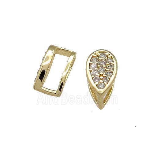 Copper Bail Pave Zircon Gold Plated