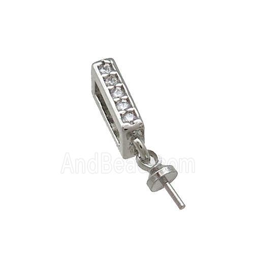 Copper Bail Pave Zircon Platinum Plated