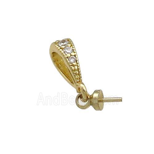 Copper Bail Pave Zircon Gold Plated