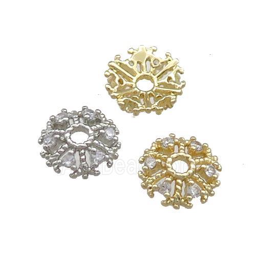 Copper Beadcaps Pave Zircon Mixed
