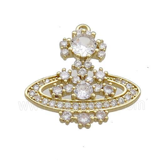 Copper Pendant Pave Zircon Gold Plated