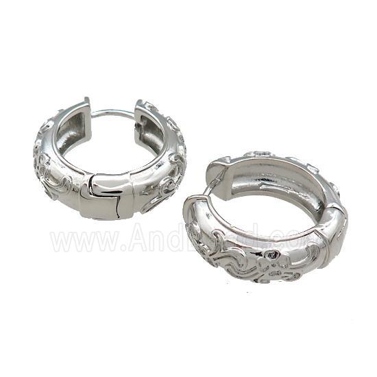 Copper Hoop Earrings Platinum Plated