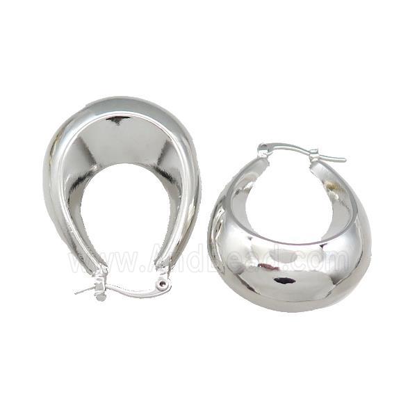 Copper Latchback Earrings Platinum Plated