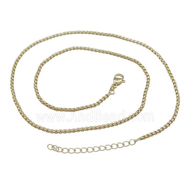 Copper Rolo Necklace Chain Gold Plated
