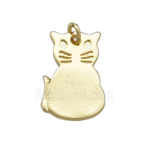 Copper Cat Charms Pendant Halloween 18K Gold Plated