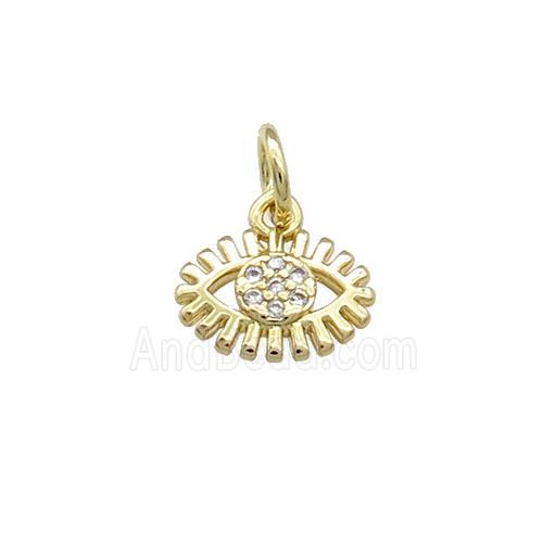 Copper Eye Pendant Pave Zircon Gold Plated
