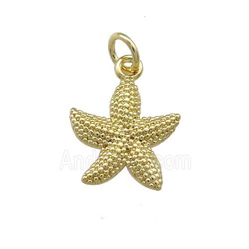 Copper Starfish Pendant Gold Plated