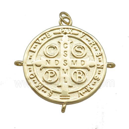 Copper Jesus Pendant Religious Medal Charms Painted Circle Gold Plated Mixed