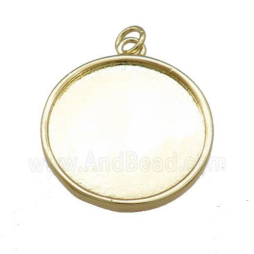 Copper Jesus Pendant Religious Medal Charms Blue Painted Circle Gold Plated