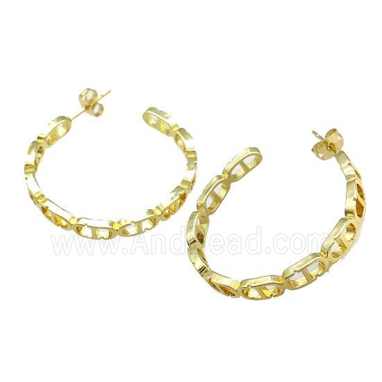Copper Stud Earrings Gold Plated