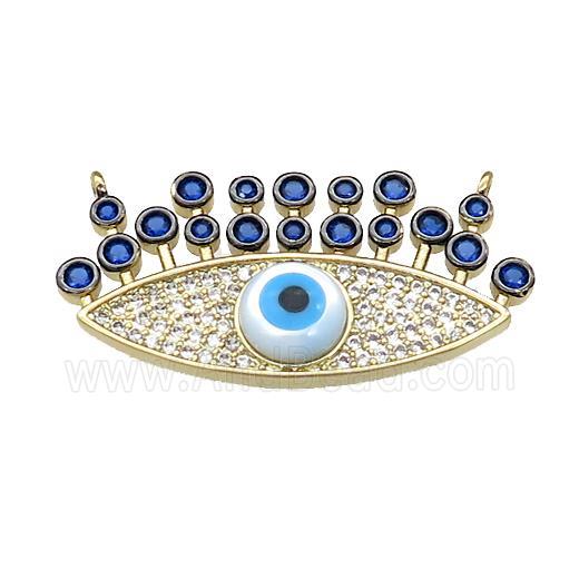 Evil Eye Charms Copper Pendant Pave Zircon 2loops Gold Plated