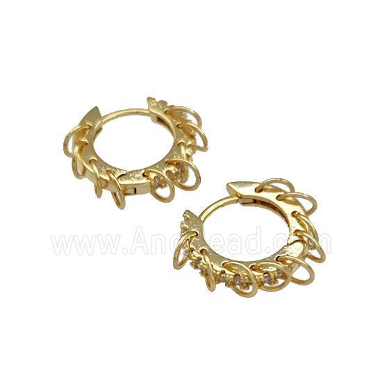 Copper Hoop Earrings Gold Plated